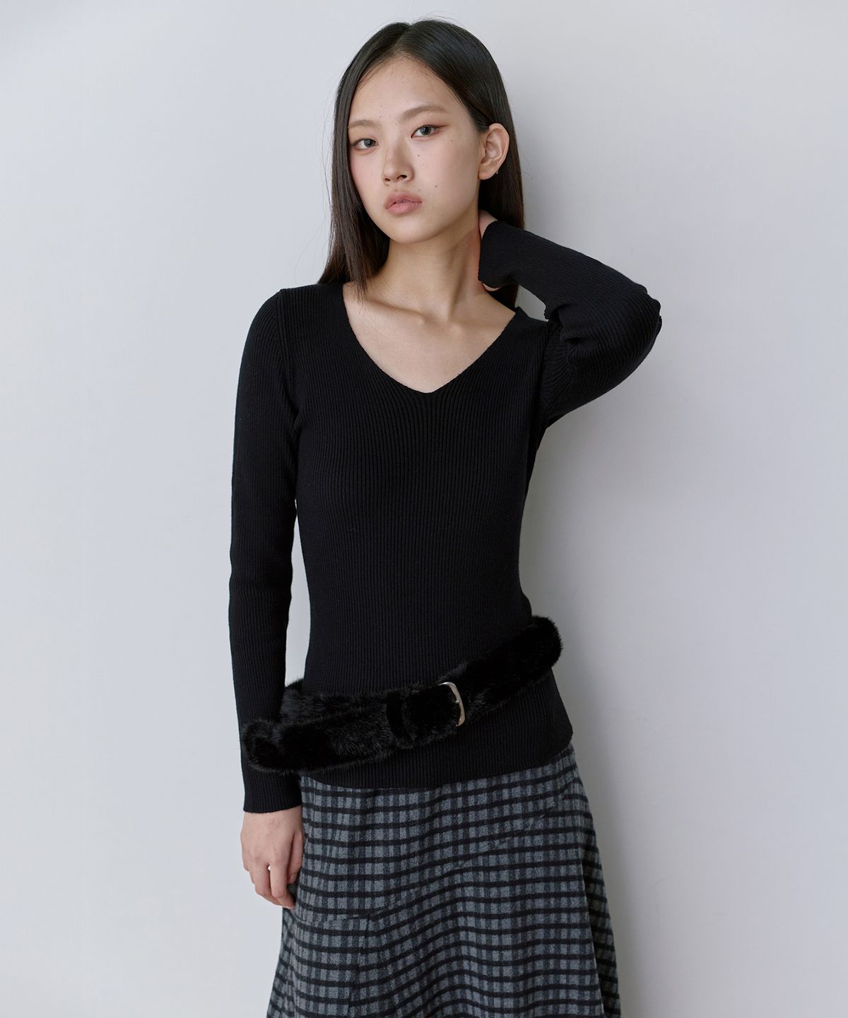 몽돌(MONGDOL) 소프트 퍼 벨트 블랙 MDAC068BLACK