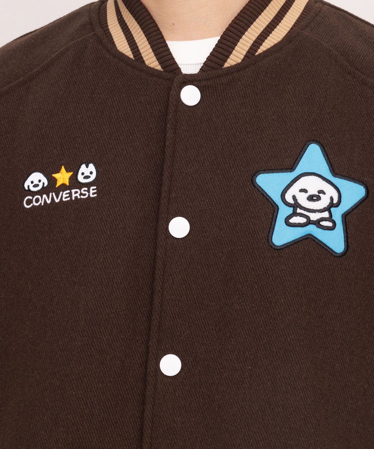 컨버스(CONVERSE) 컨버스 & 마츠이 바시티 패디드 재킷 프레쉬 브루 UCK566-JFK