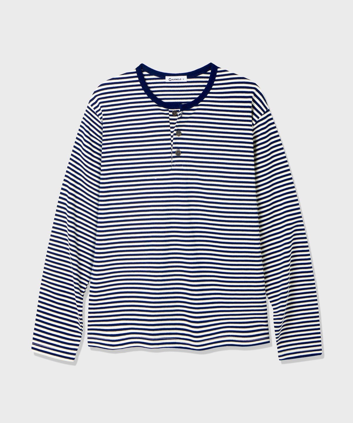 앨빈클로(ALVINCLO) 스트라이프 헨리넥 긴팔티 AVT976 (3COLOR)