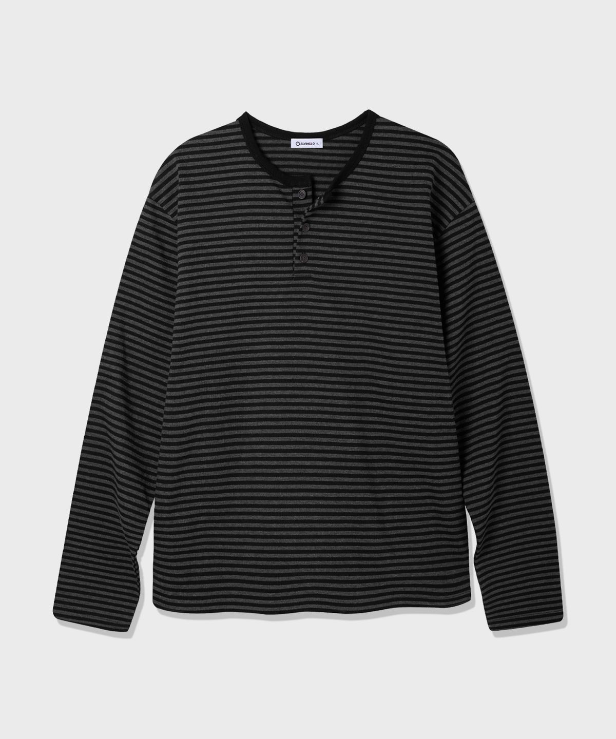 앨빈클로(ALVINCLO) 스트라이프 헨리넥 긴팔티 AVT976 (3COLOR)