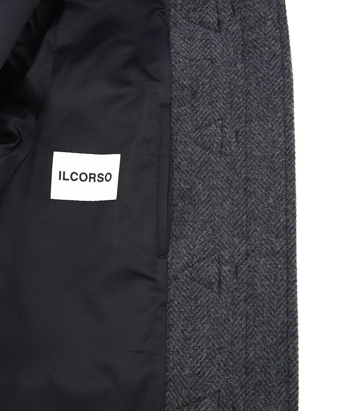 일꼬르소(IL CORSO) 알파카 울 블렌드 후드 더플 코트 차콜 그레이