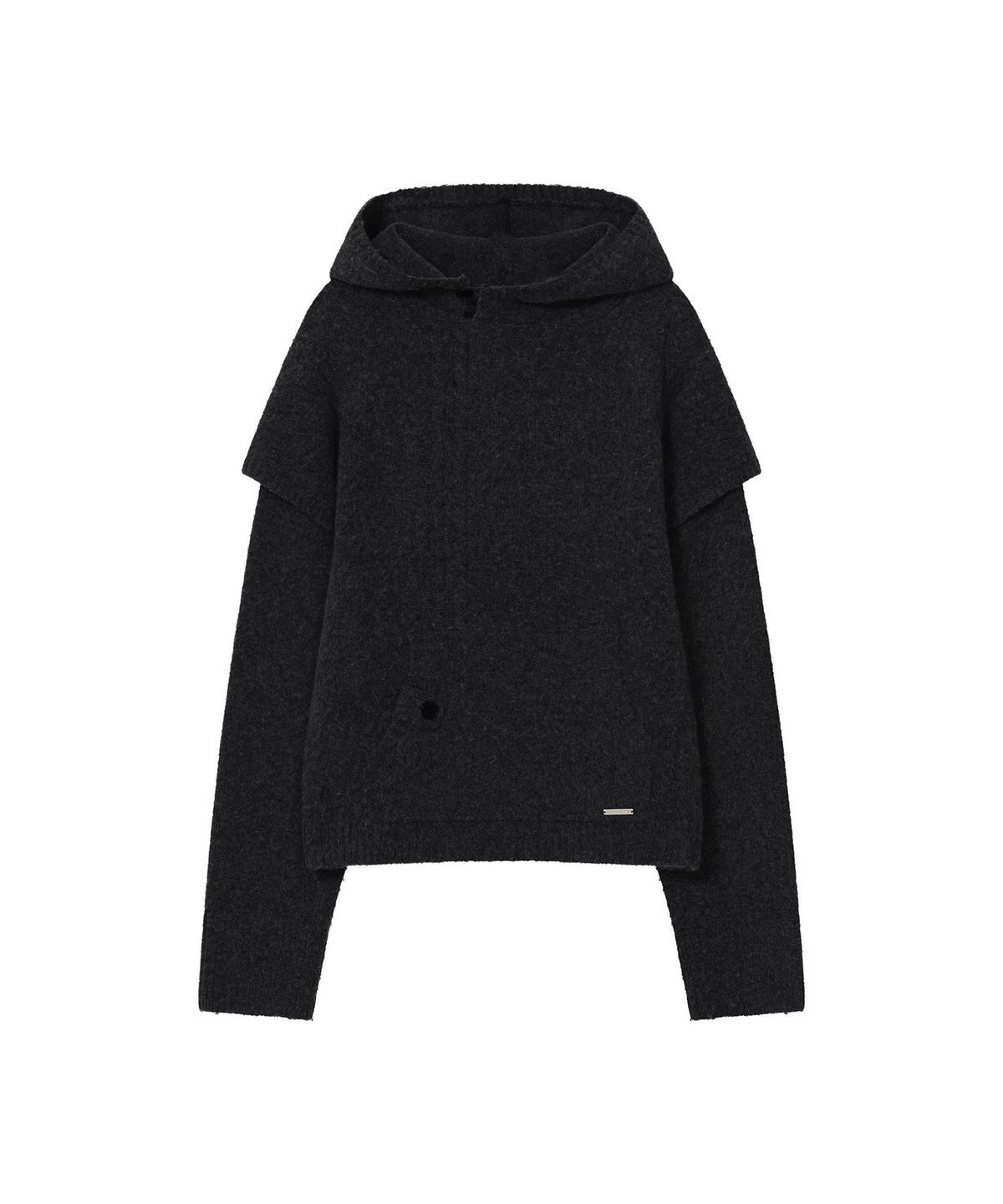 미세키서울(MISEKI SEOUL) Layered twist hoodie knit BLACK