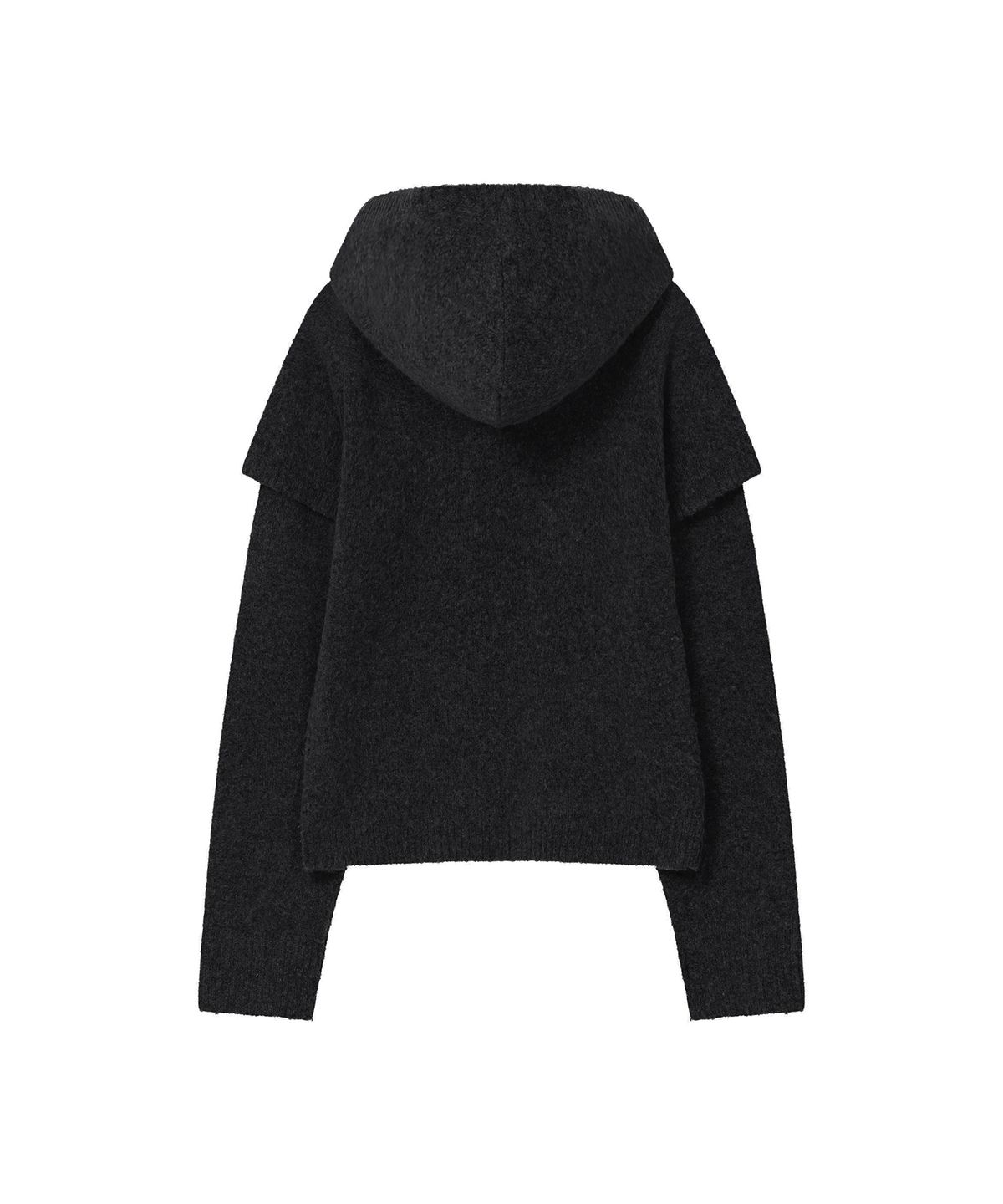 미세키서울(MISEKI SEOUL) Layered twist hoodie knit BLACK