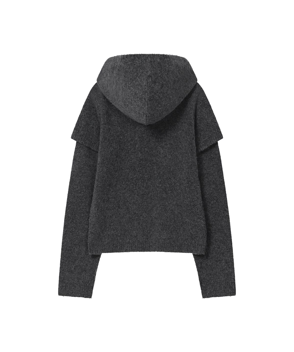 미세키서울(MISEKI SEOUL) Layered twist hoodie knit CHARCOAL