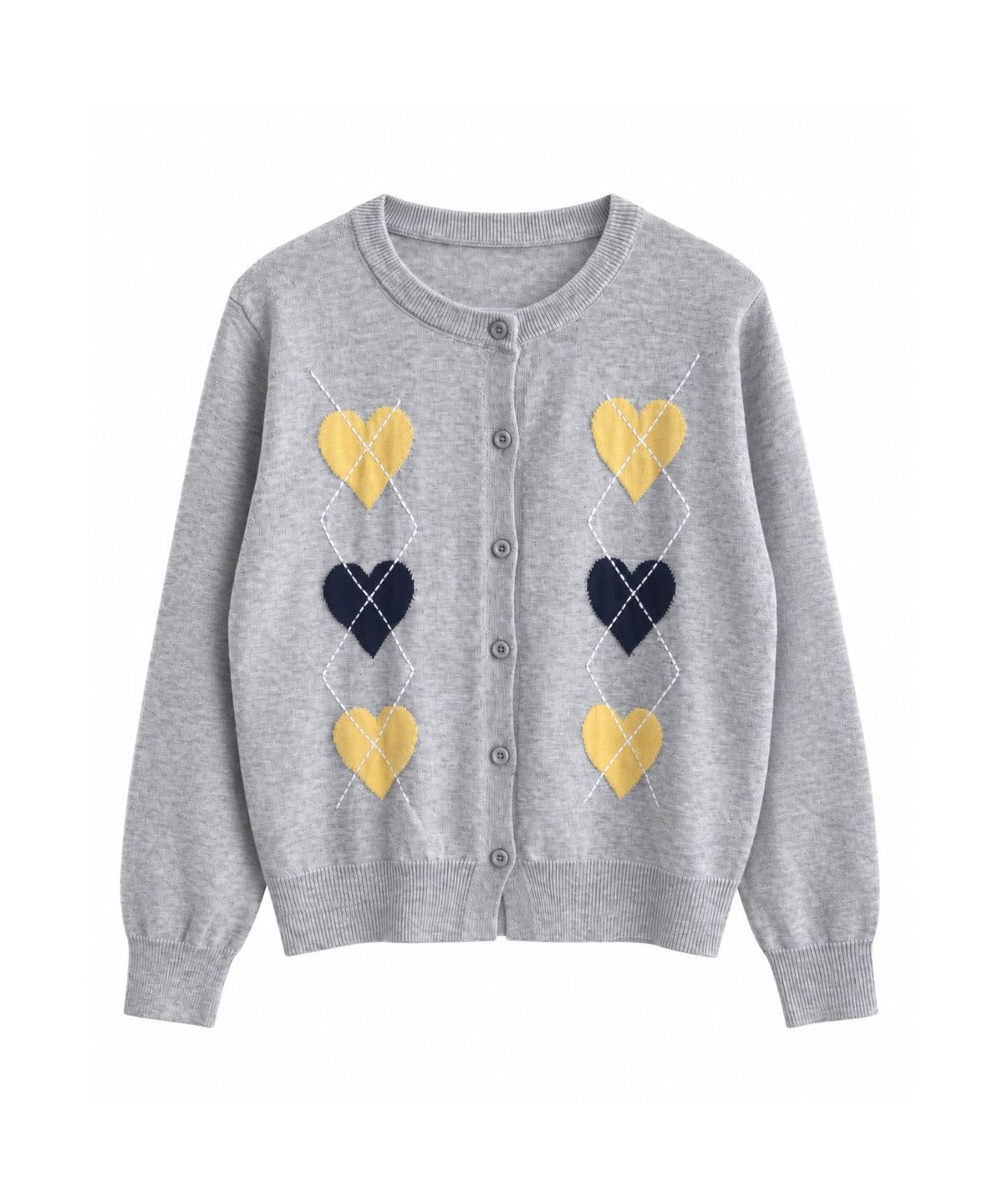 바스카라(VASCARA) Heart Pattern Round Neck Button Knit Cardigan (4colors)