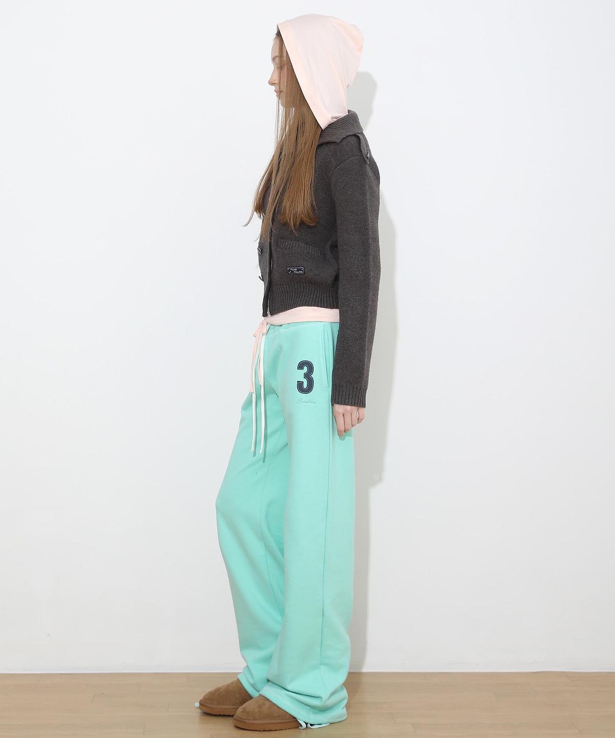 배드블루(BADBLUE) New School Knit Double Jacket Dark Gray