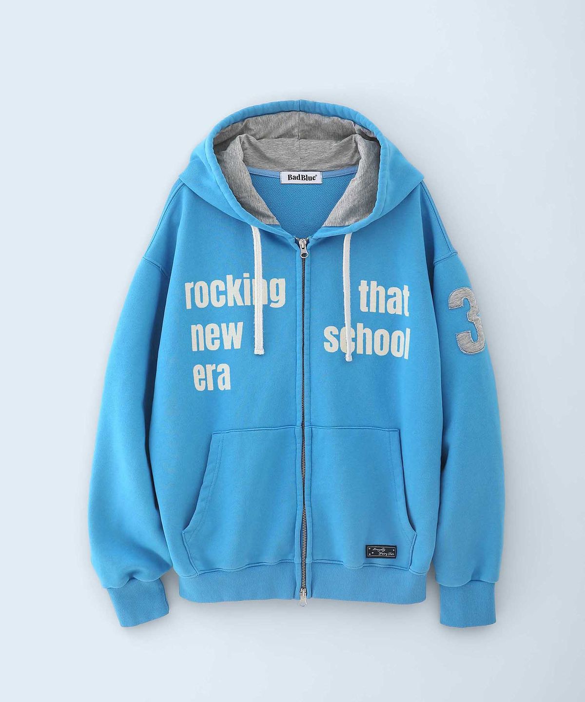 배드블루(BADBLUE) New School Hoodie Zip Mid Blue
