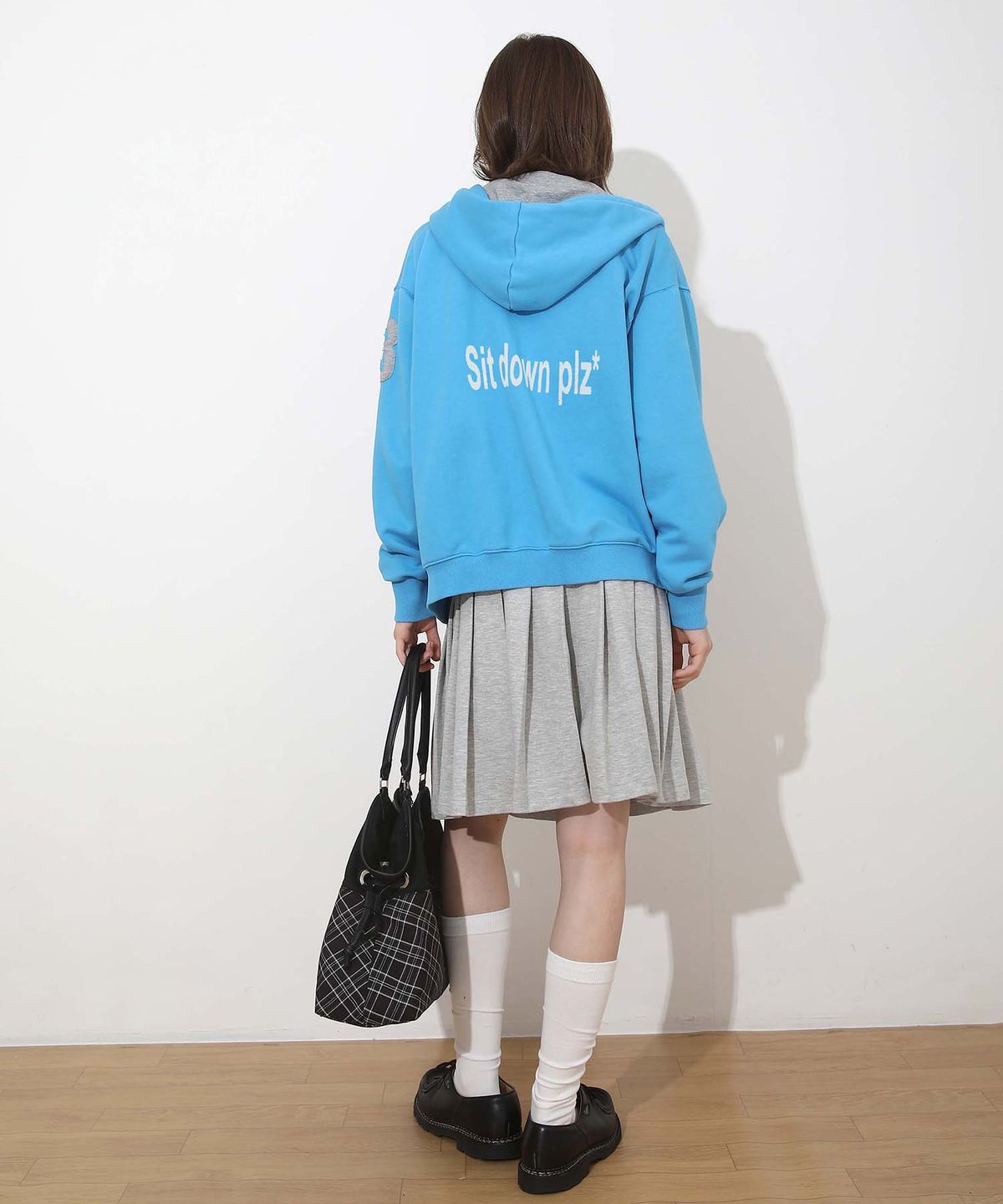 배드블루(BADBLUE) New School Hoodie Zip Mid Blue