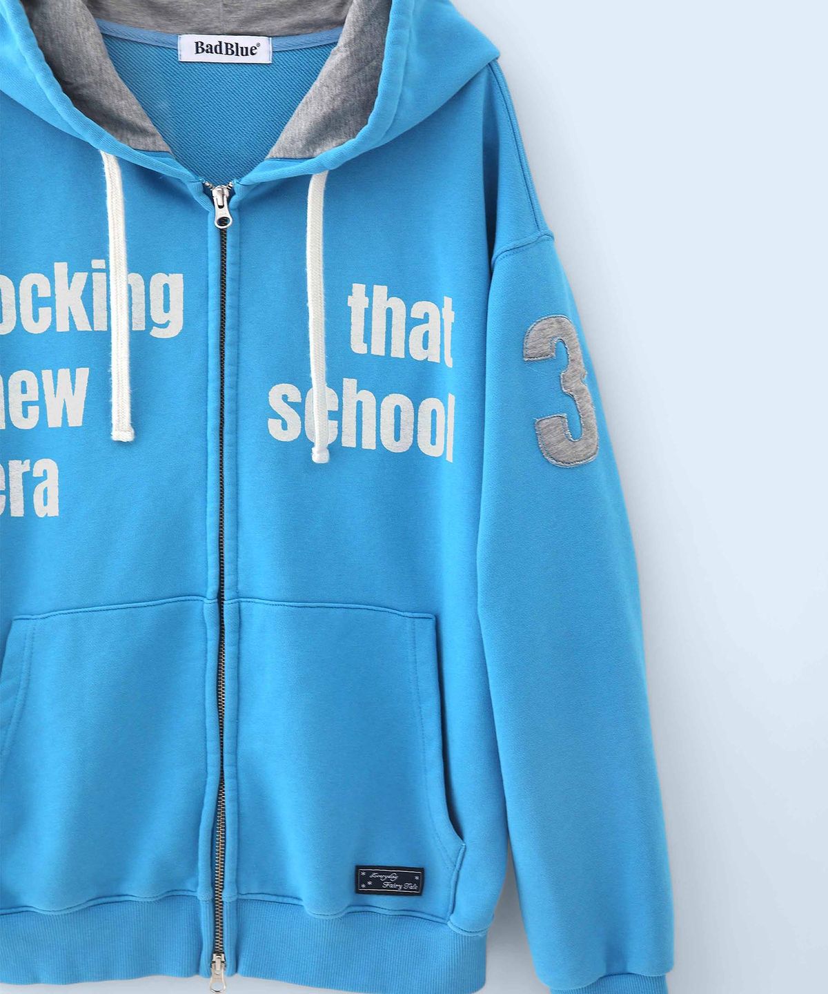 배드블루(BADBLUE) New School Hoodie Zip Mid Blue