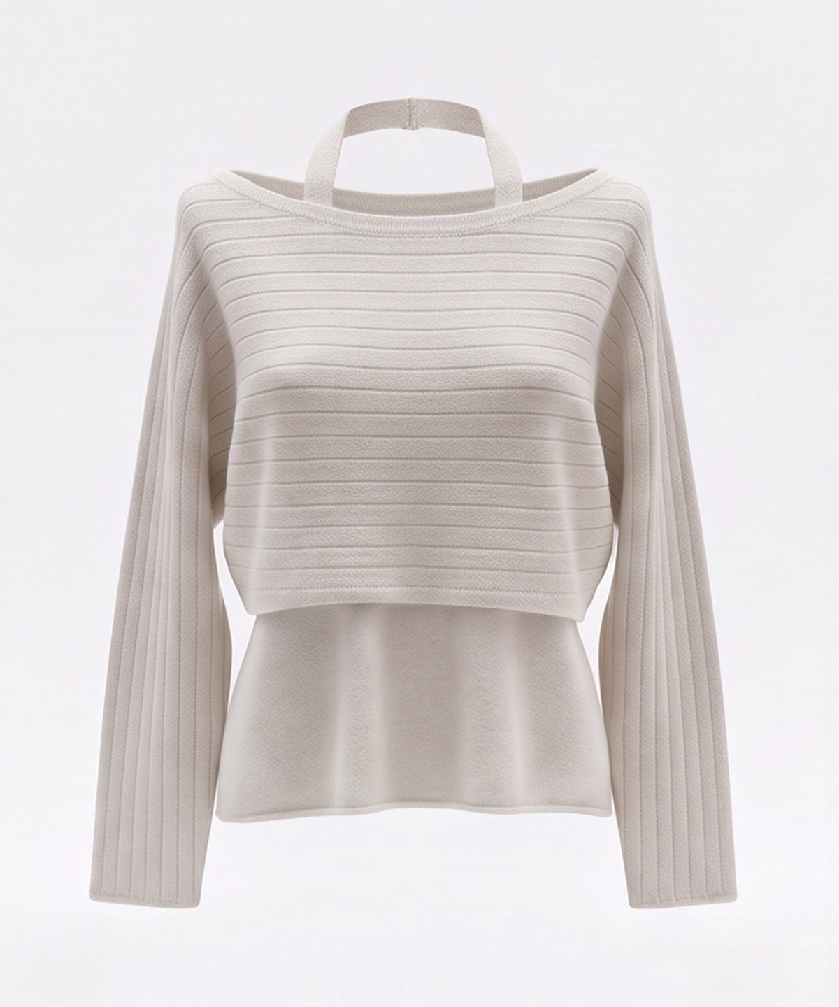 바스카라(VASCARA) [SET] Halter Neck Tank + Ribbed Crop Knit (4colors)