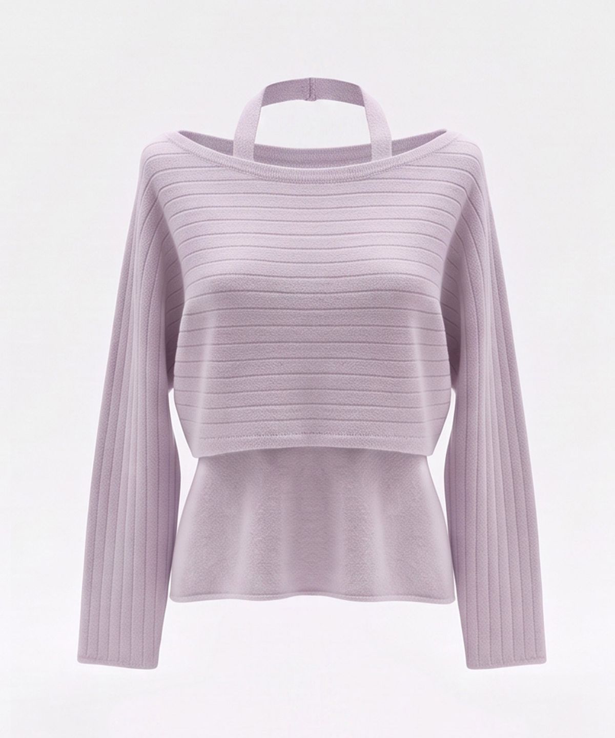 바스카라(VASCARA) [SET] Halter Neck Tank + Ribbed Crop Knit (4colors)