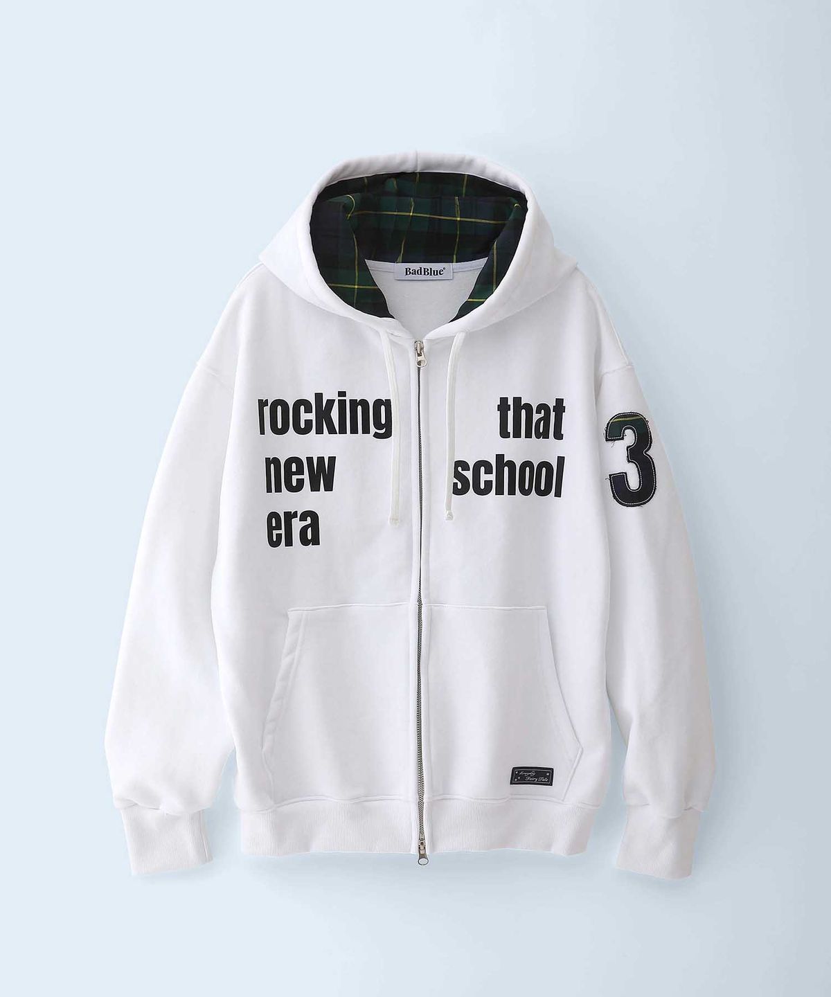 배드블루(BADBLUE) New School Hoodie Zip White