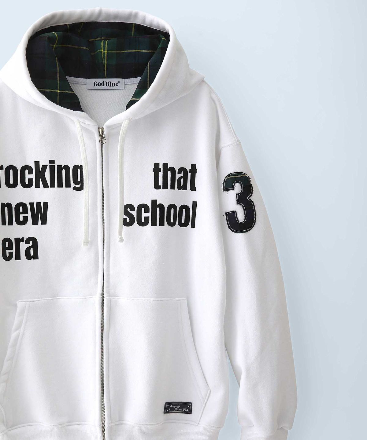 배드블루(BADBLUE) New School Hoodie Zip White
