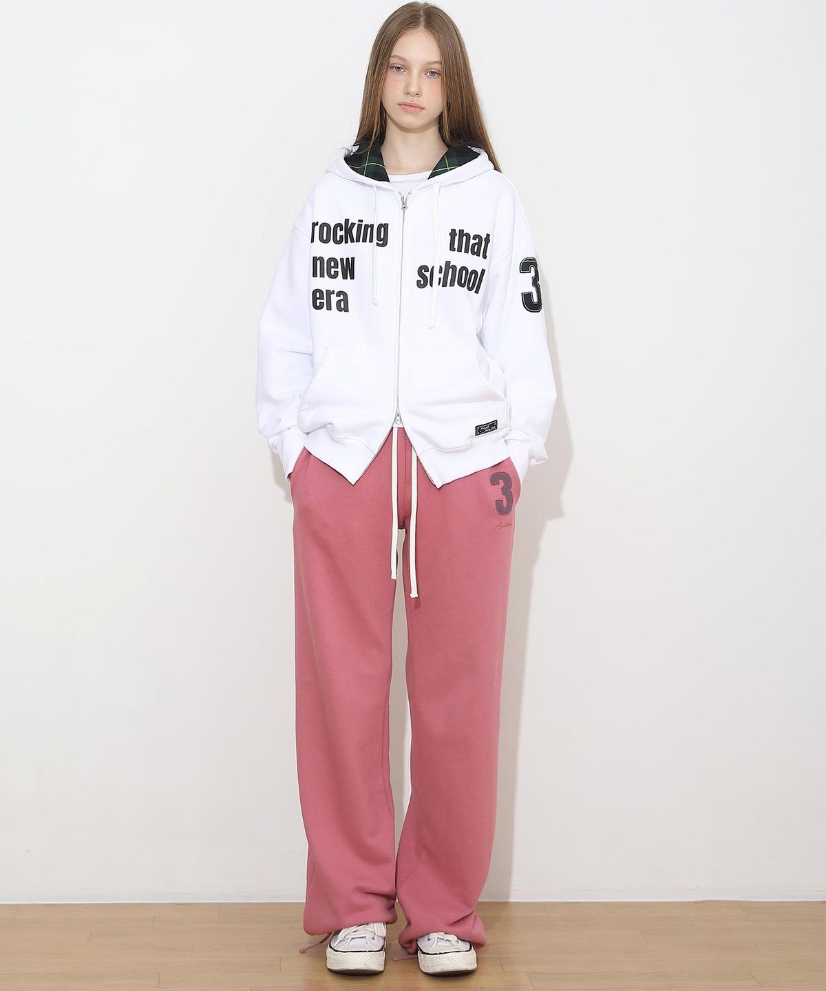 배드블루(BADBLUE) New School Hoodie Zip White