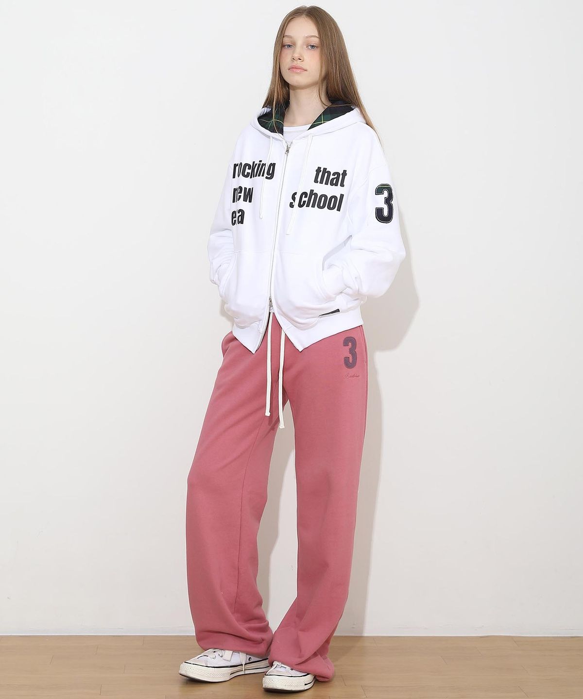 배드블루(BADBLUE) New School Hoodie Zip White