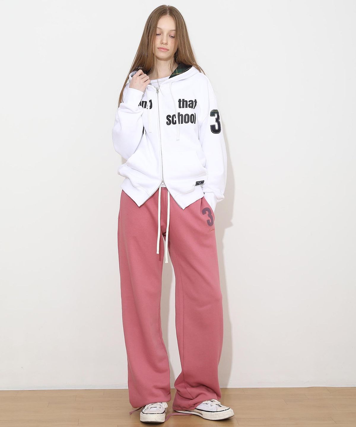 배드블루(BADBLUE) New School Hoodie Zip White
