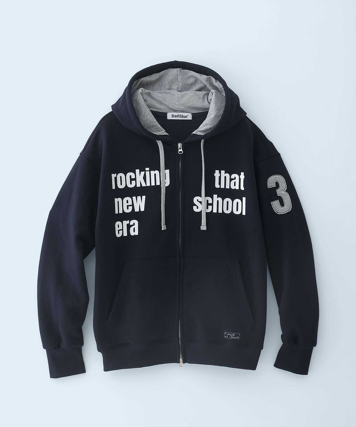 배드블루(BADBLUE) New School Hoodie Zip Navy