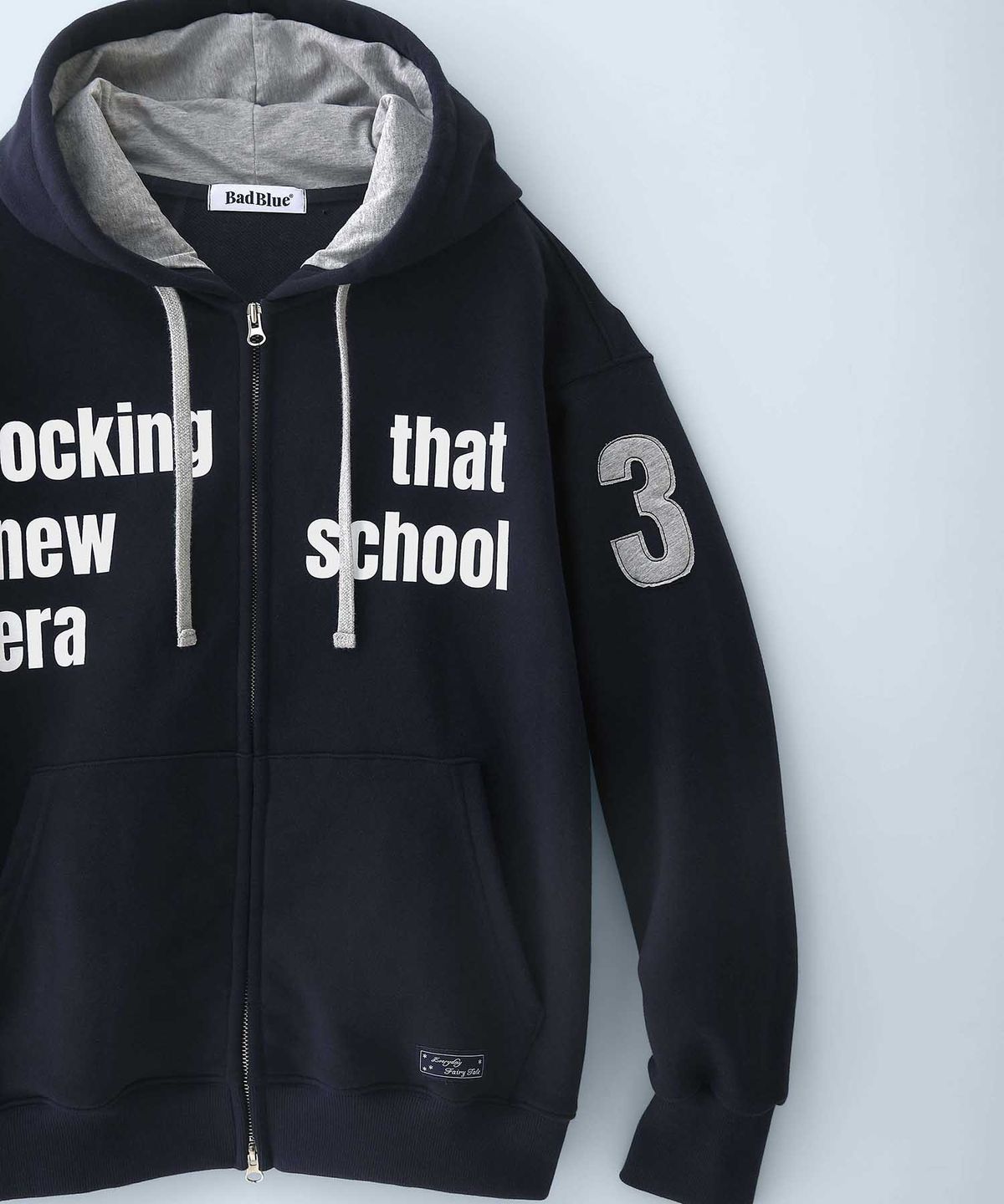 배드블루(BADBLUE) New School Hoodie Zip Navy