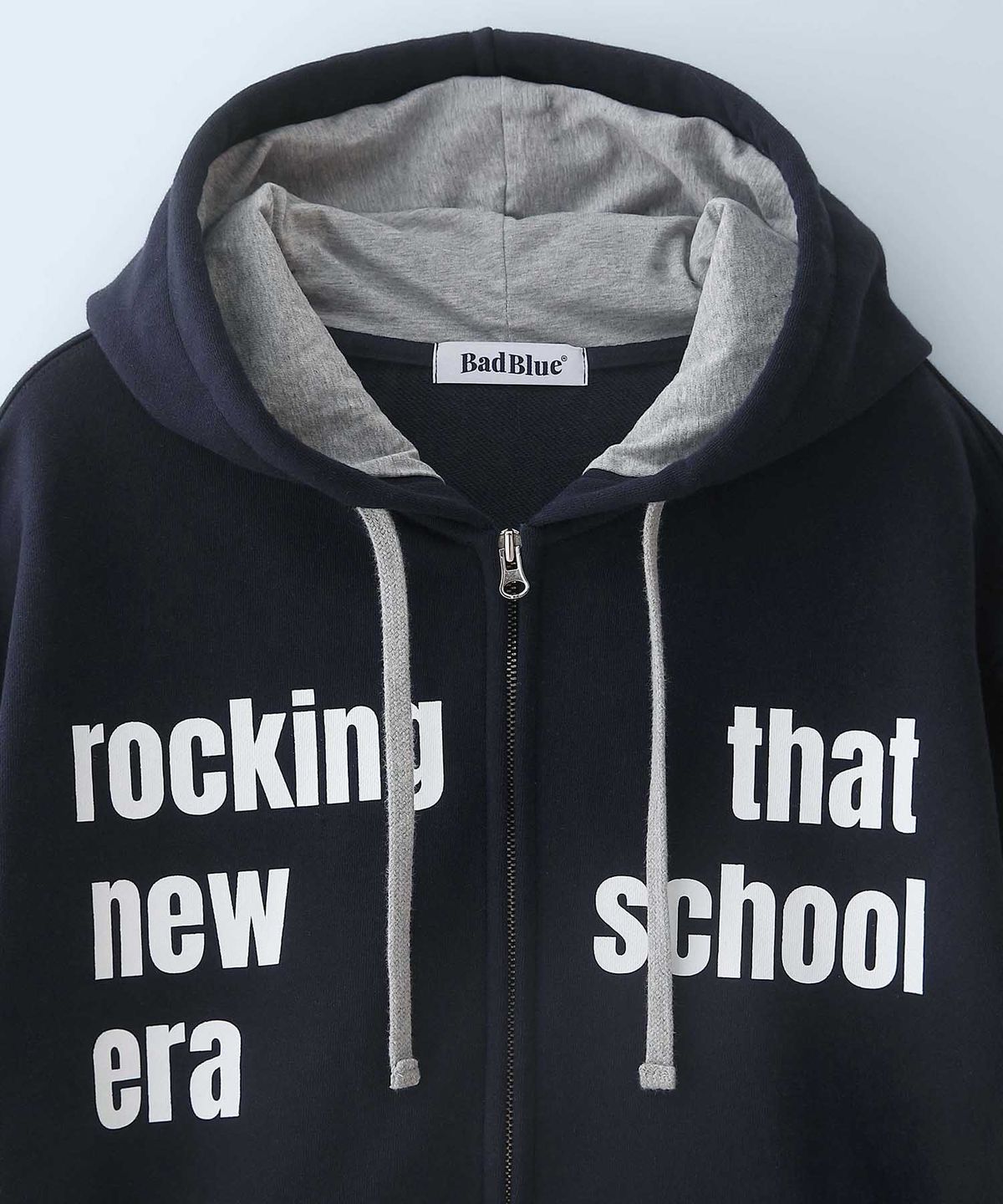 배드블루(BADBLUE) New School Hoodie Zip Navy