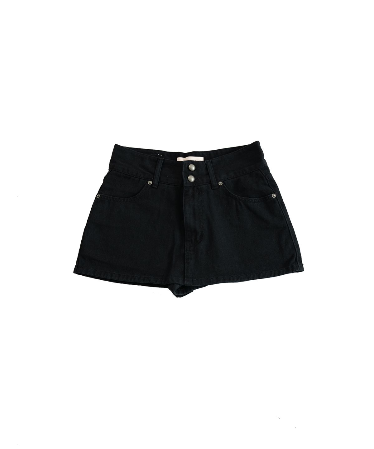 오드원아웃(ODDONEOUT) CATION DENIM STONE LOGO BELT SKIRT PANTS BLACK
