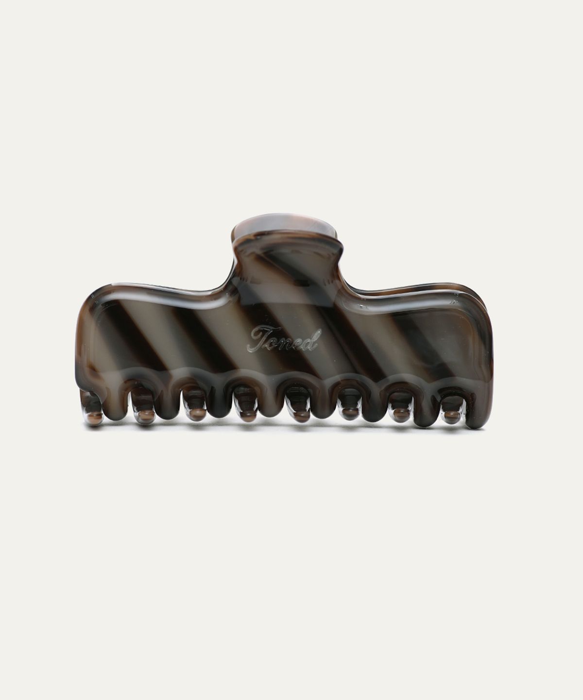 톤드(TONED) Logo hair clip (tweed brown)