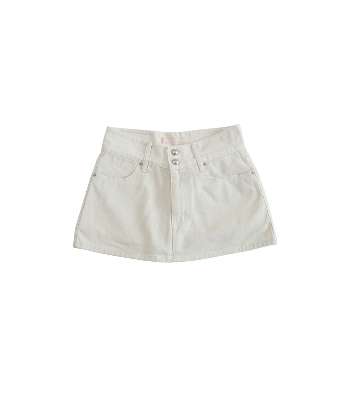 오드원아웃(ODDONEOUT) CATION DENIM STONE LOGO BELT SKIRT PANTS IVORY