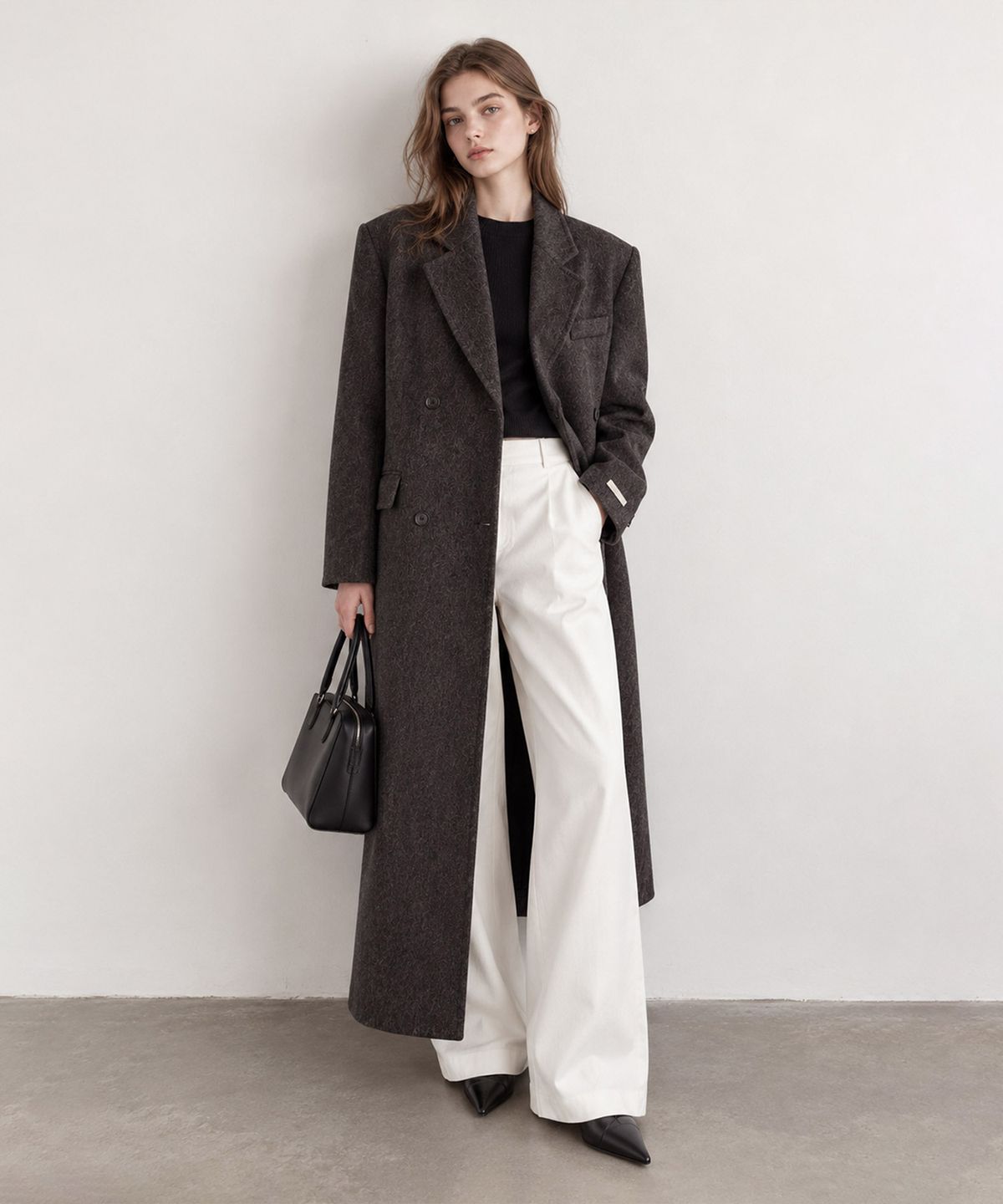 바스카라(VASCARA) Handmade Tailored Wool Flap Pocket Double Long Coat (2colors)