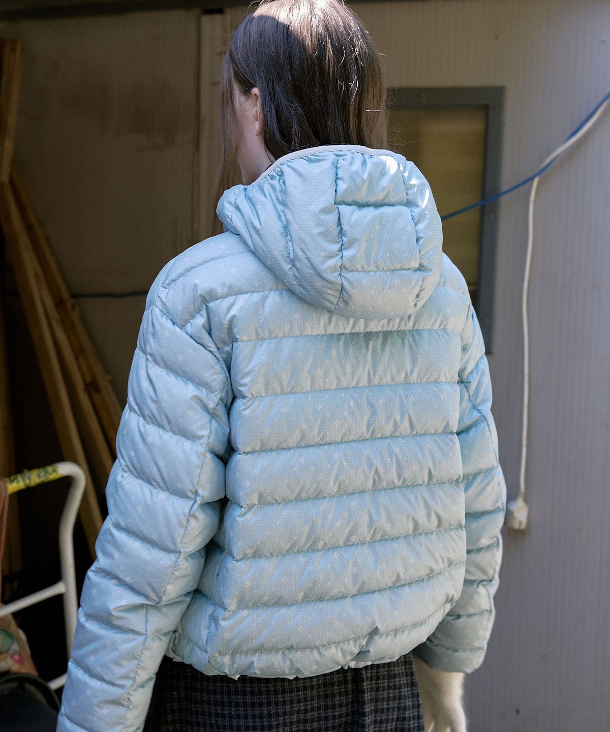뮈뮈에르(MUEMUER) Knitting Printed Light Weight Hoodie Down MU2699DW901M_SKY