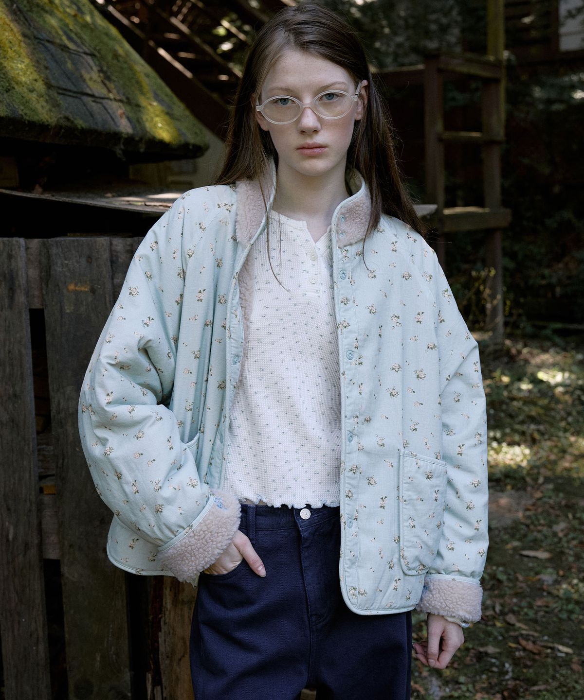 뮈뮈에르(MUEMUER) Flower Reversible Fleece Jacket MU2699FU502V