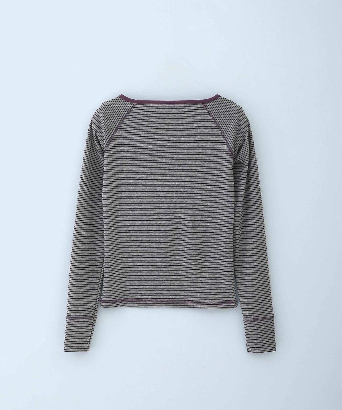 배드블루(BADBLUE) Class Henley Neck Long Sleeve Purple