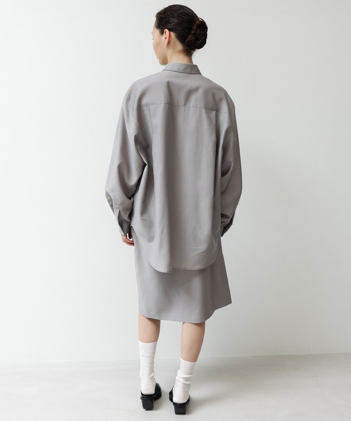 오브헤덴(OPHEDEN) Poise Wool Silk Skirt (grey)