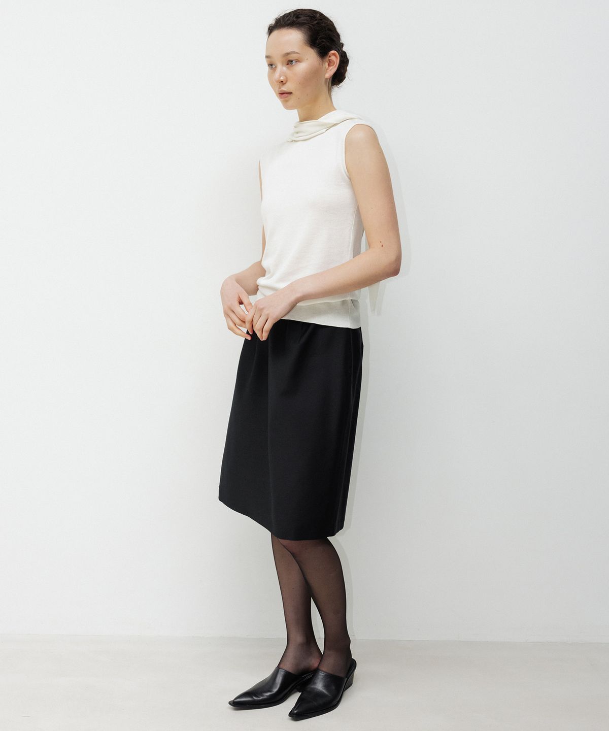 오브헤덴(OPHEDEN) Poise Wool Silk Skirt (black)