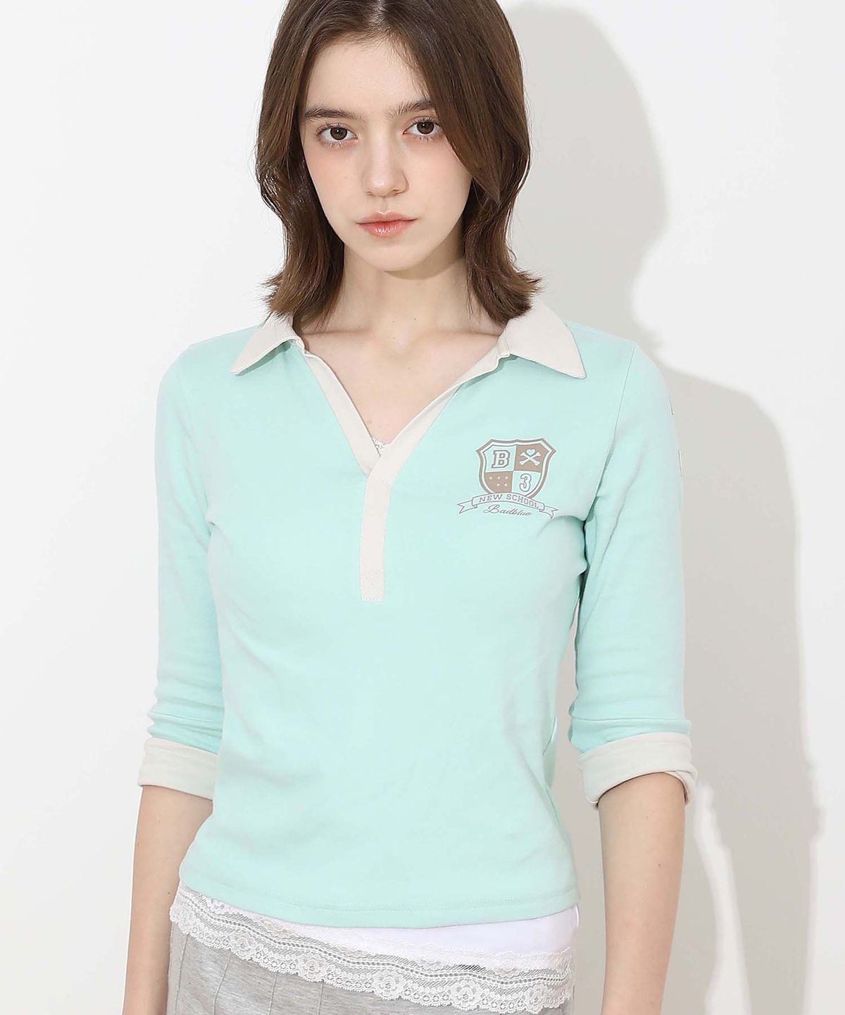 배드블루(BADBLUE) New School Merch Mid-sleeve Jade