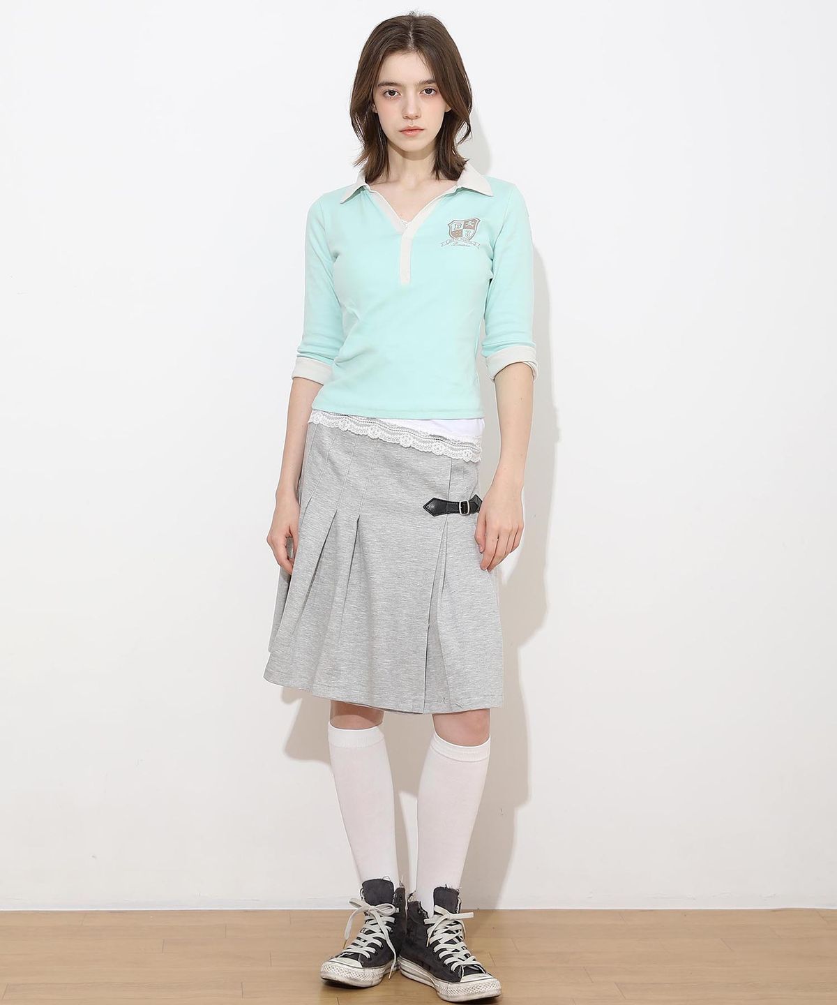 배드블루(BADBLUE) New School Merch Mid-sleeve Jade