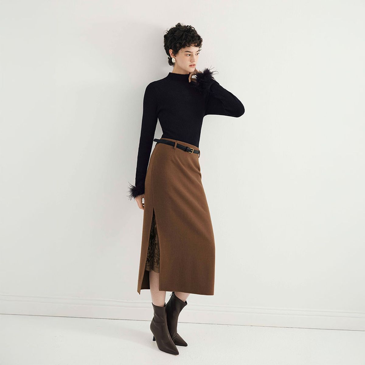 와이와이아이엠(YYIAM) YY_Leg high-waiste long skirt