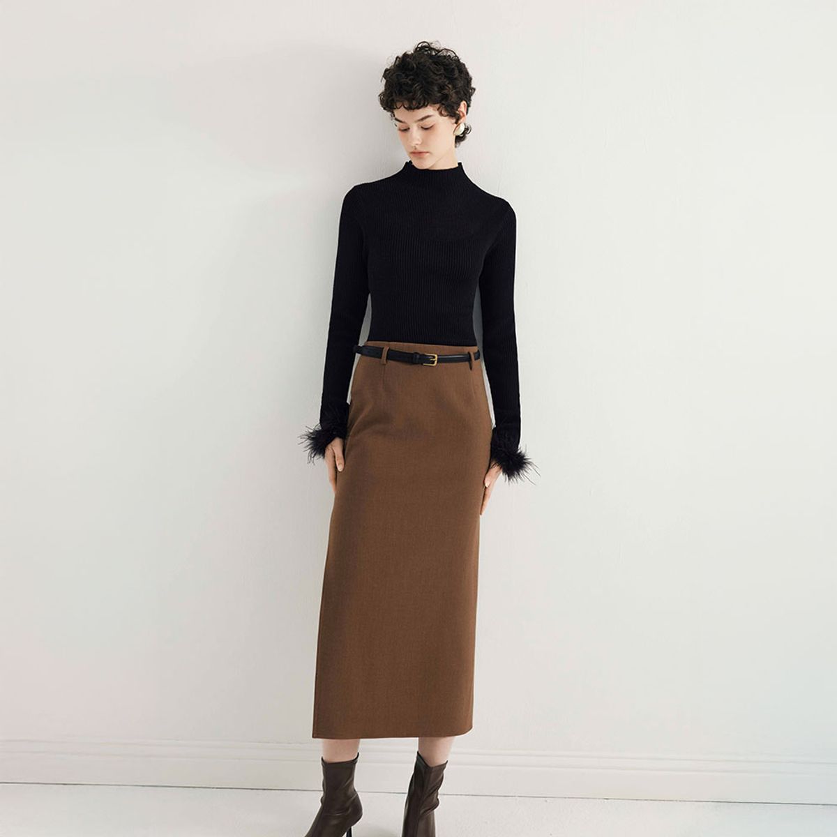 와이와이아이엠(YYIAM) YY_Leg high-waiste long skirt