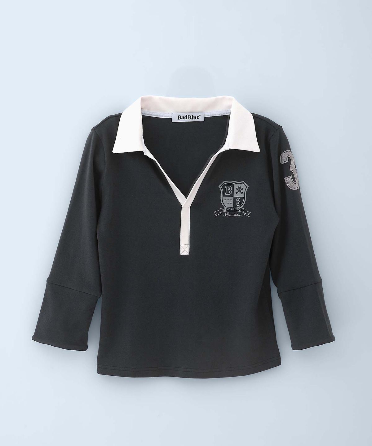 배드블루(BADBLUE) New School Merch Mid-sleeve Charcoal