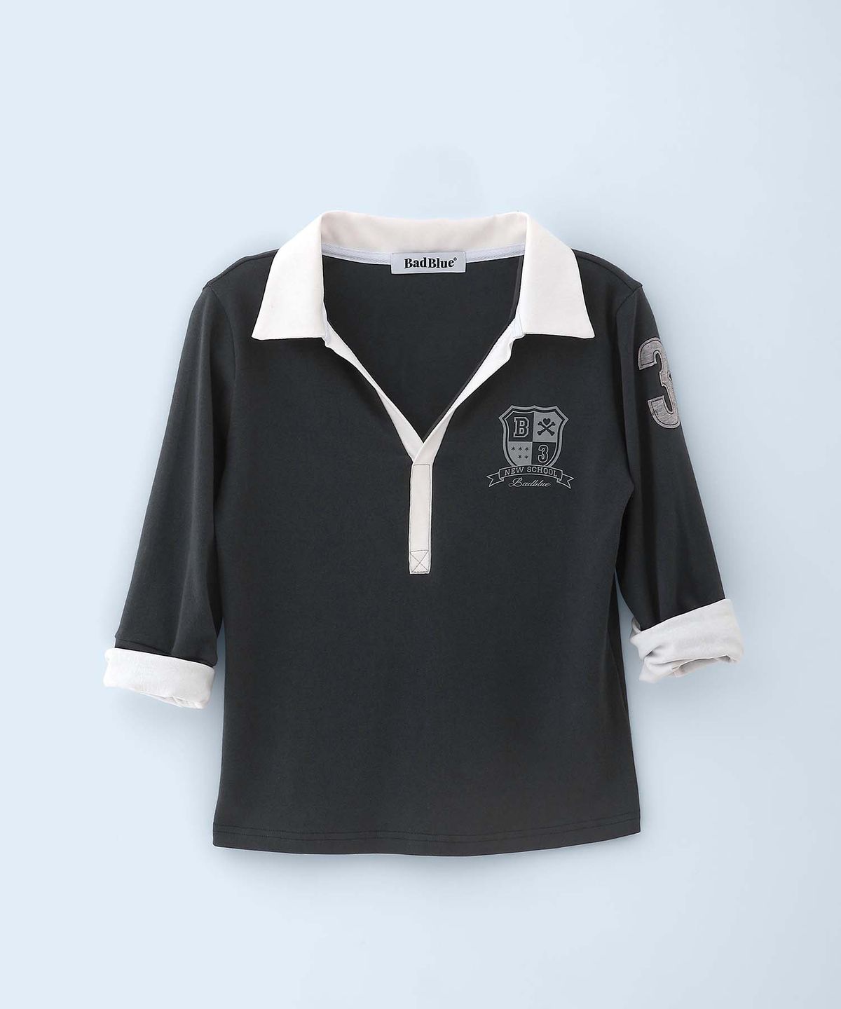 배드블루(BADBLUE) New School Merch Mid-sleeve Charcoal