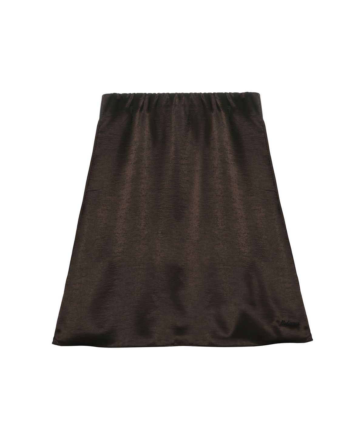 닉앤니콜(NICK&NICOLE) GLOW SATIN MIDI SKIRT_BROWN