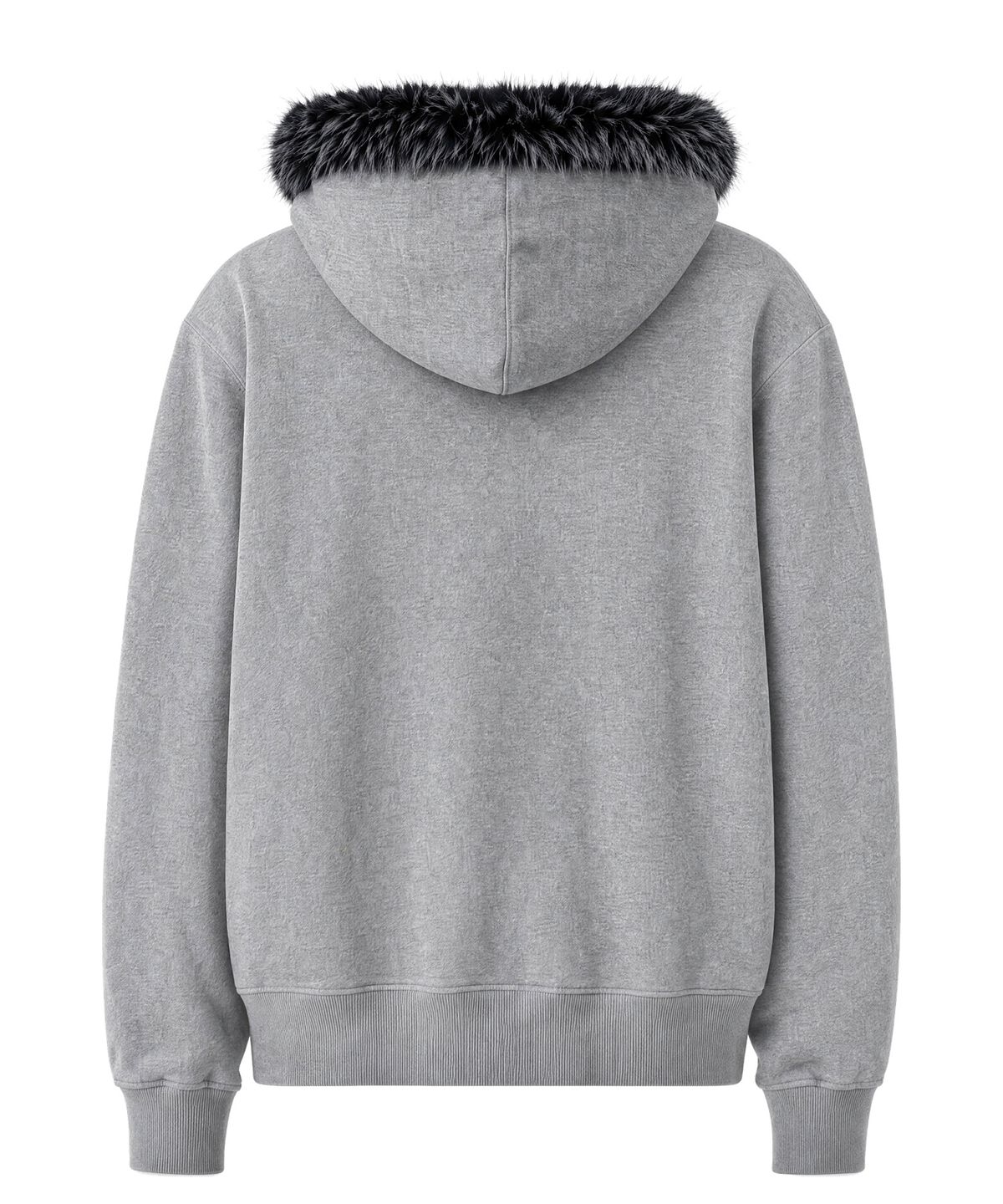 아이돈워너셀(IDWS) Heritage Crop Fur Hoodie Zip Up Gray