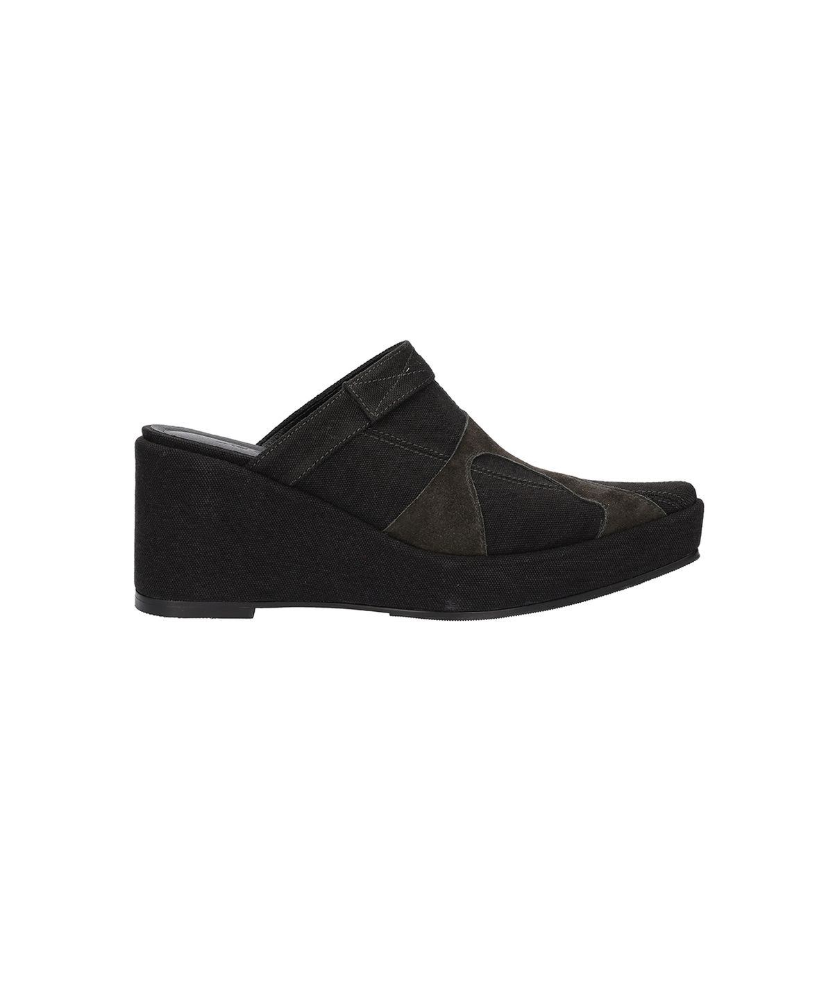 포트리스(4TRESS) PLATFORM WEDGE MULES 01 BLACK