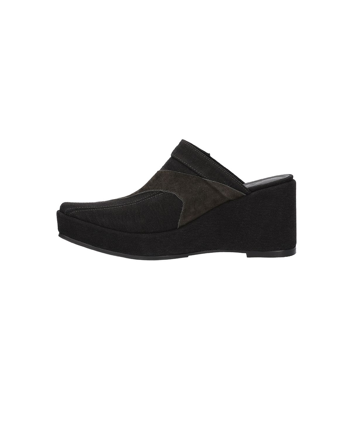 포트리스(4TRESS) PLATFORM WEDGE MULES 01 BLACK