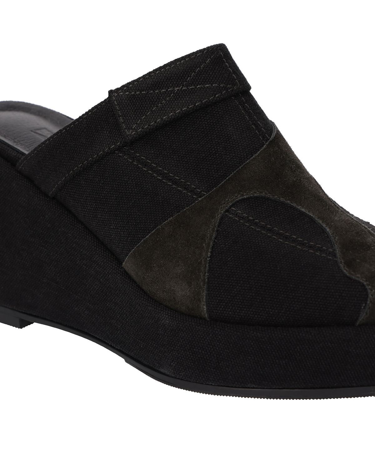 포트리스(4TRESS) PLATFORM WEDGE MULES 01 BLACK