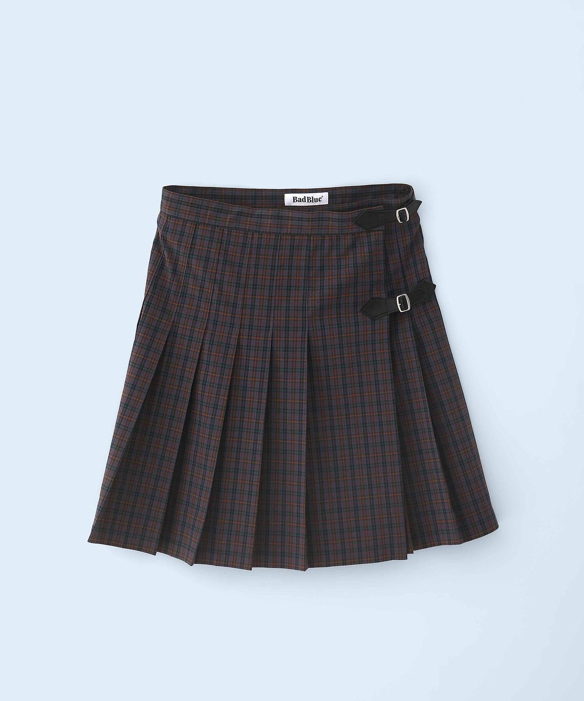 배드블루(BADBLUE) New School Check Buckle Lap Skirt