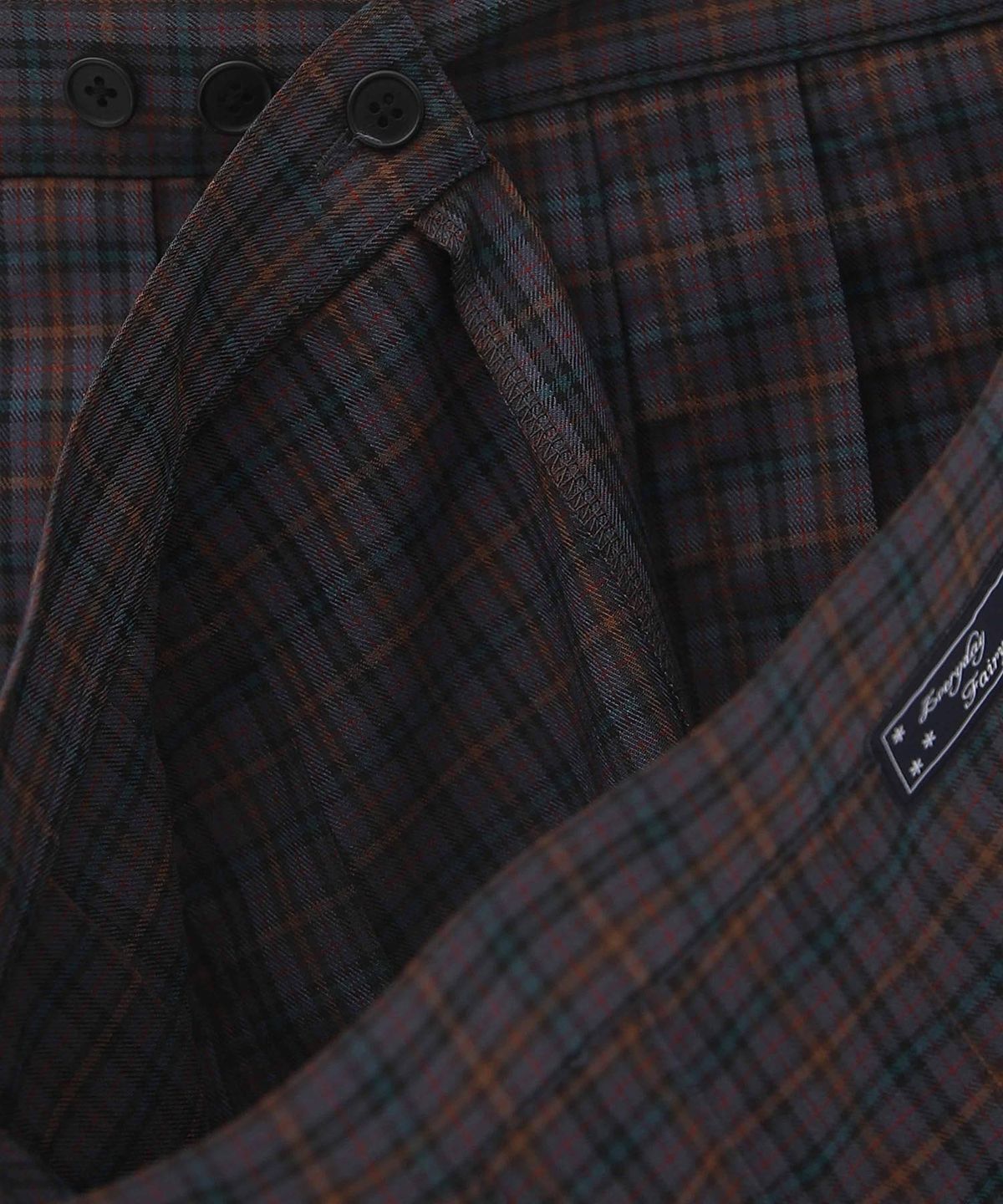 배드블루(BADBLUE) New School Check Buckle Lap Skirt