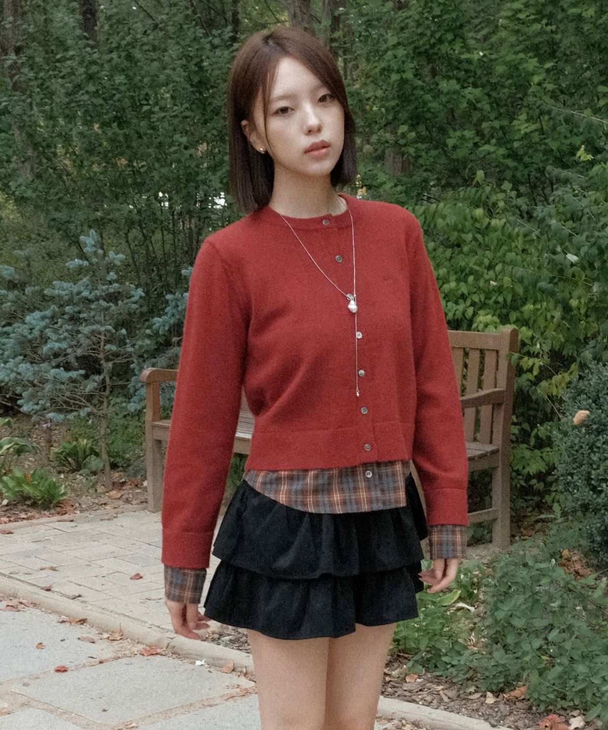 쿨키튼(KOOLKITTEN) 드레이프 셔링 티어드 미니 스커트 2colors