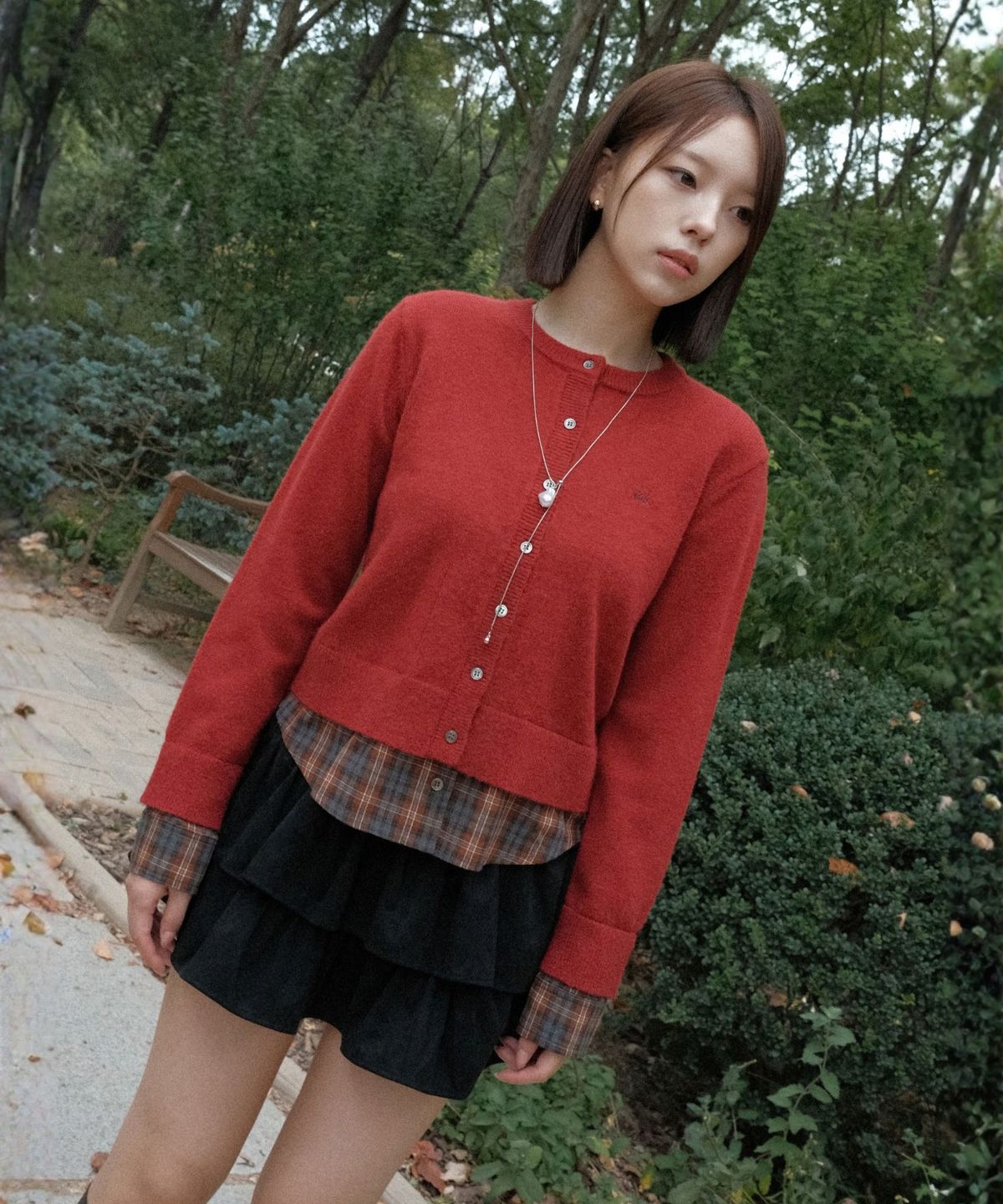 쿨키튼(KOOLKITTEN) 드레이프 셔링 티어드 미니 스커트 2colors