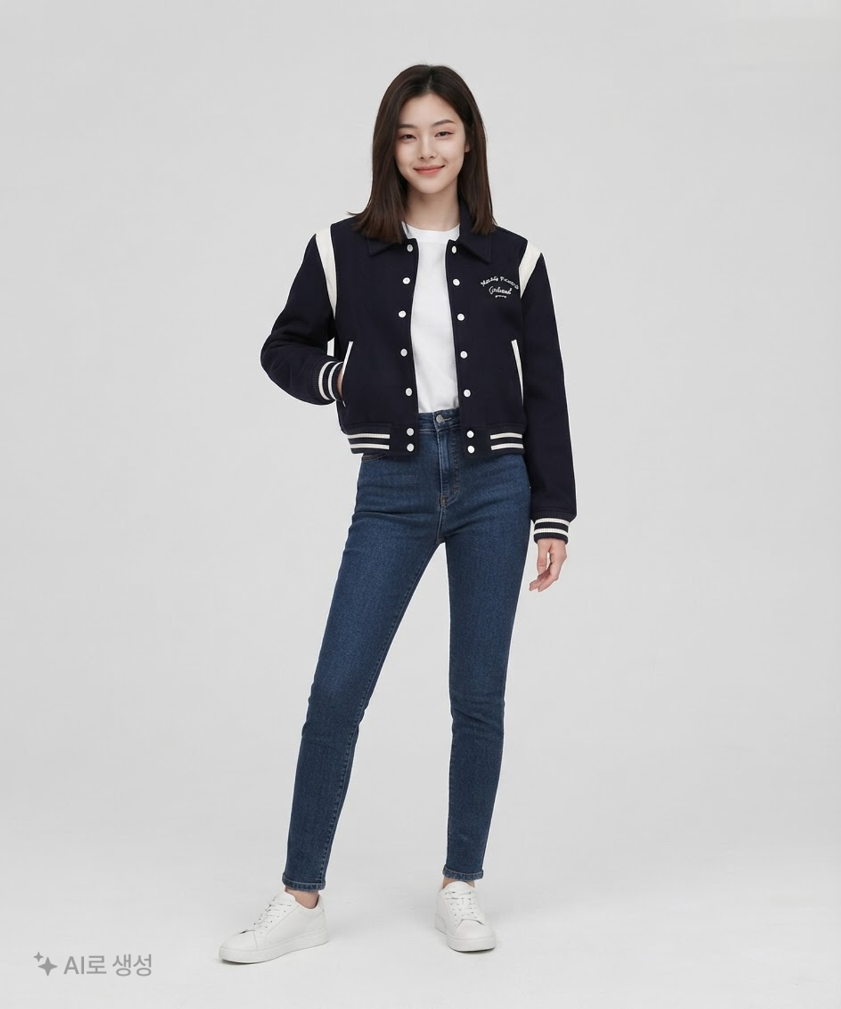 마리떼 프랑소와 저버(MARITHÉ + FRANҪOIS GIRBAUD) WOOL BLENDED VARSITY JACKET S