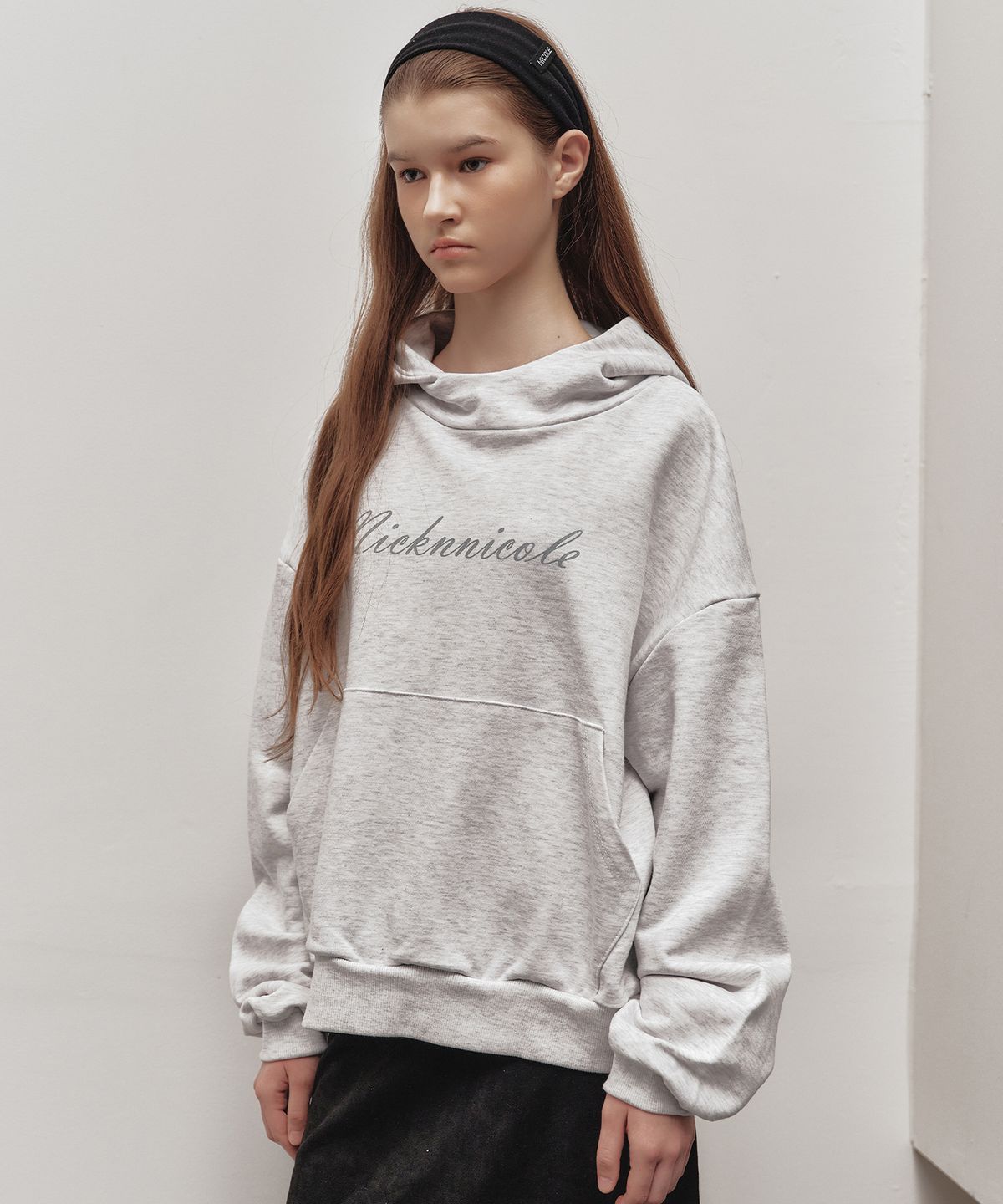 닉앤니콜(NICK&NICOLE) COWL NECK HOODIE_MELANGE
