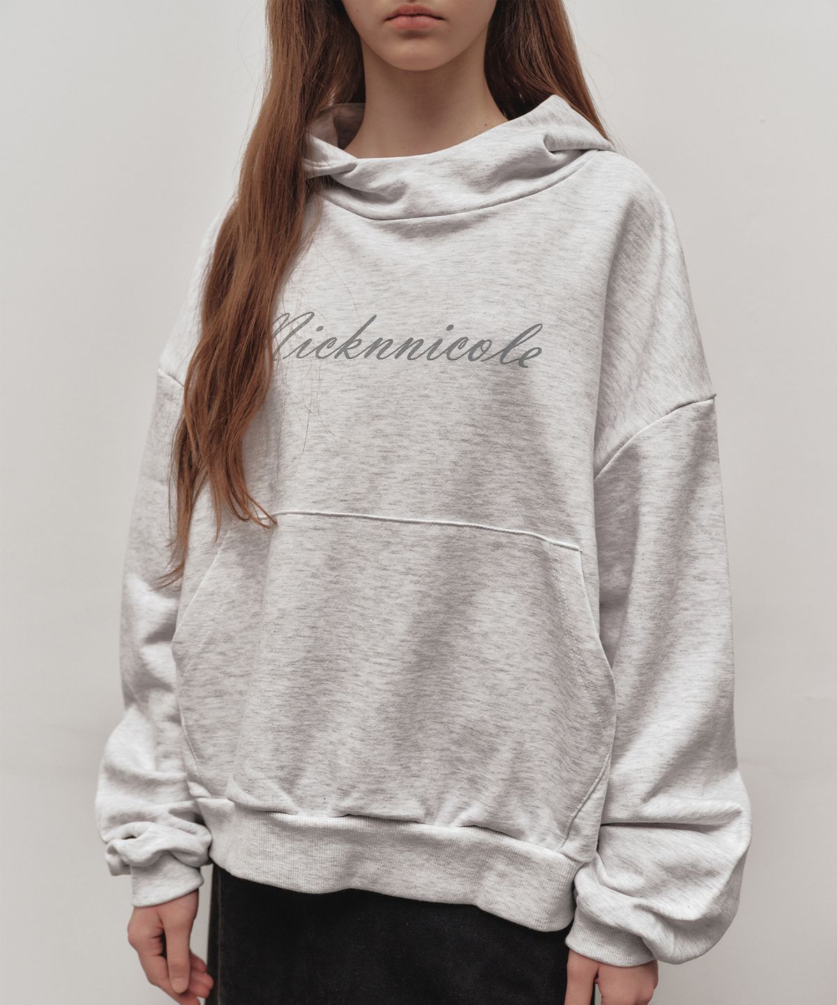 닉앤니콜(NICK&NICOLE) COWL NECK HOODIE_MELANGE